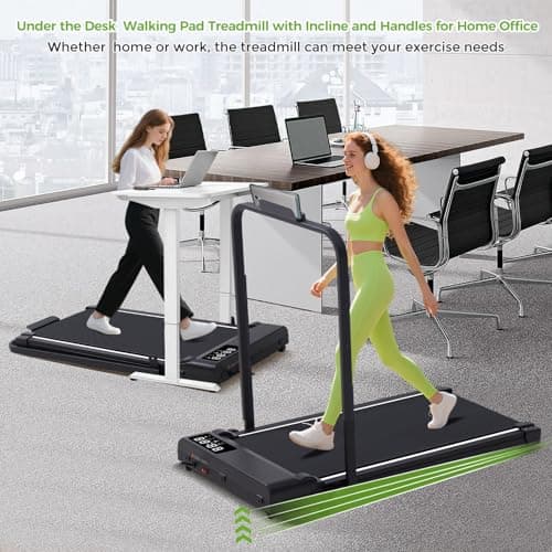 Walking Pad with Incline and Handle Bar, 3.0HP Portable Electric Compact Walking Pads Treadmills with Handles for Home Small Spaces, Small Treadmill with Incline, 320 lbs Capacity, 0.6-6.2MPH 7