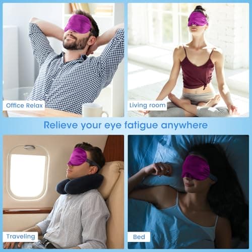 Heated Eye Mask : Cordless Eye Mask for Dry Eyes, Relief Stye, Blepharitis, Chalazion, Improved Sleep, Washable Eye Heating pad for Travel 7