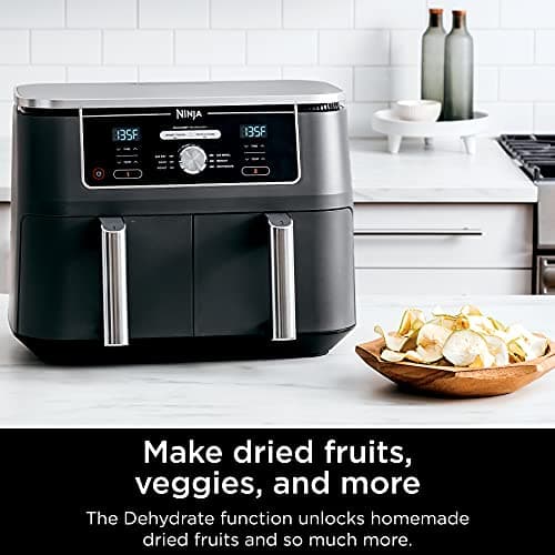 Ninja DZ401 Foodi 10 Quart 6-in-1 DualZone XL 2-Basket Air Fryer with 2 Independent Frying Baskets, Match Cook & Smart Finish to Roast, Broil, Dehydrate for Quick, Easy Family-Sized Meals, Grey 13
