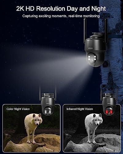 ANRAN 4G LTE Cellular Solar Security Camera Wireless Outdoor,No WiFi 2K Solar Powered Camera,Color Night Vision,360° Live View, PIR Motion Sensor,2 Way Talk,Black (SIM Card & 32GB SD Card Included) 6