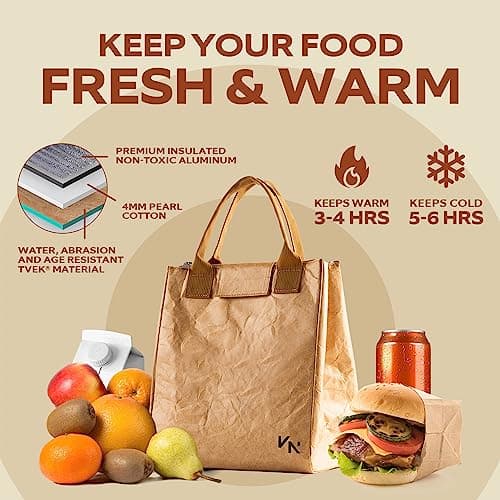 VonNova Women’s Insulated Lunch Bag with Premium 4mm Cooler Insulation, Cute Large 7L Lunch Tote for Office, Durable Small Lunch Box for Women, Stylish Lunchbox for Adults, Teens, Nurses, Teachers 5