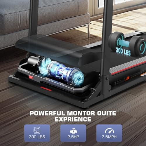 Treadmill with Desk Workstation & Adjustable Height, 350 LBS Weight Capacity, Folding Treadmill with 3 Level Incline, Bluetooth Speaker & App, Portable 3.5HP Walking Pad with Desktop for Home Office 7