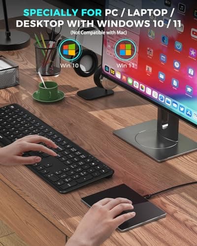 seenda Multi-Touch Trackpad, Tempered Glass Surface with High Precision Navigation, Ultra Slim Aluminum USB Wired Touchpad Mouse for Windows 10/11 Desktop/Laptop/Notebook Computer PC, Black 7