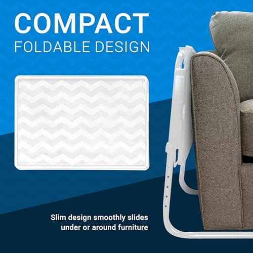 Table-Mate TV Tray Table | Portable Desk Folding Dinner Tray, Couch Table Trays for Eating Snack Food, Portable Laptop Desk, Bed Trays for Eating | Adjustable TV Trays with 3 Angles and Cup Holder 7