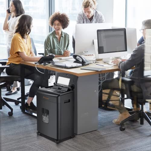 Bonsaii Office Paper Shredder, 110-Sheet Autofeed Heavy Duty Paper Shredder, 30 Minutes Micro Cut Home Office Shredders with 4 Casters, P-4 Security Level&6.1 Gallon Large Bin (C233-B) 6