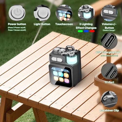 Mini Bluetooth Speaker, Smart Wireless Portable Speaker with Touchscreen, Loud HD Sound, LED Lights, BT5.4, All In One Small Audio for Home/Outdoor/Travel/Shower/Party/Beach/Camping/Hiking/Cycling 4