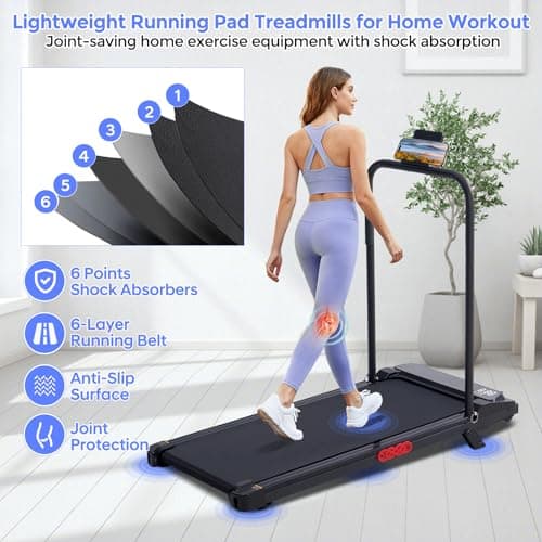 Electric Treadmills for Home with Incline, Walking Pad Treadmill with Handle Bar, 0.6-7.6MPH Portable Small Treadmills with Handles for Home Small Spaces, 3.0HP Walking Pad with Incline and 350LBS 7