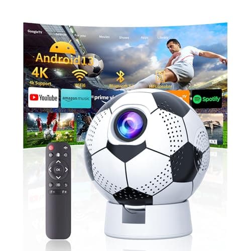 Mini Projector with WiFi and Bluetooth, Portable Movie Projector with 180° Rotatable, Support 4K 1080P for Outdoor Projector/Movie Projector, Compatible with Smartphone, Laptop, HDMI, TV Stick