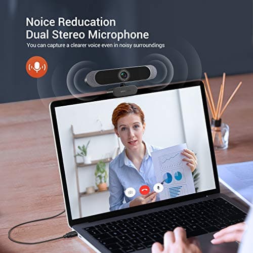 DEPSTECH 4K Webcam, DW49 HD 8MP Equipped with Sony Sensor Autofocus Webcam with Microphone, Privacy Cover, Plug Play USB Computer Web Camera for Pro Streaming/Online Teaching/Video Calling/Zoom/Skype 5