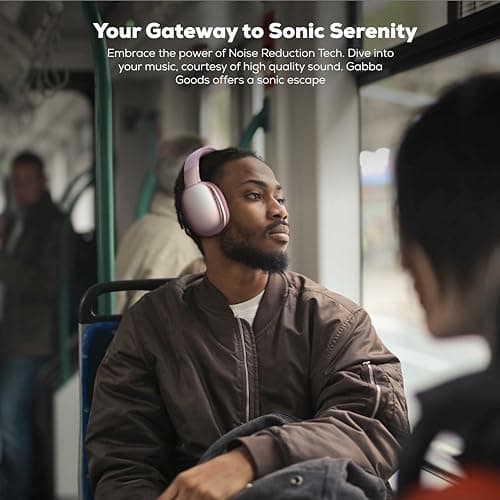 Gabba Goods Wireless Over Ear Bluetooth Headphones with Microphone - Wireless Headset -Noise Reduction - Bluetooth, Wired,Built in Micro SD for Travel, Home, Work TV,PC,Gaming,Cellphone (Pink) 6