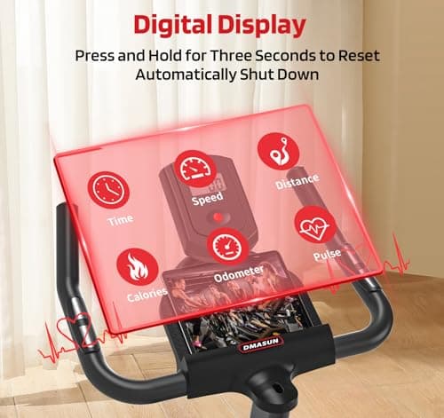 DMASUN Exercise Bike, Silent Magnetic Resistance Stationary Bike for Home with 330 LBS Capacity, Indoor Bike with Comfortable Seat Cushion, Digital Display with Pulse 5