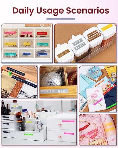 Embossing Label Maker, Omega S Vintage Embossed Label Maker, Retro Embosser Labeler with 6 Rolls 3D Embossing Label Tapes, Old School Label Printer, Waterproof for Home Office Kids DIY Crafting, Pink 6