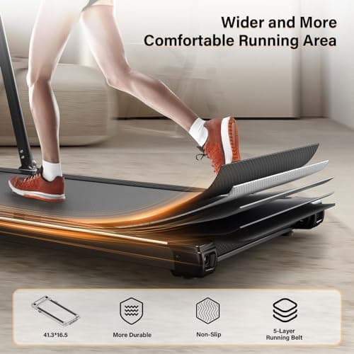 AIRHOT 2in1 Foldable Treadmill, 2.5HP Motor Walking Pad with LED Display and Remote Control, Running Machine for Home Office Use, White 6