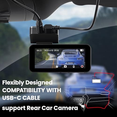 Yonvim Dash Cam，Dash Camera for Cars 2.5K with 3.39" IPS Screen & 32GB Card，Dash Cam Front 160° Wide Angle, Loop Recording for Night/Day Security,G-Sensor, Support 256 GB Max 6