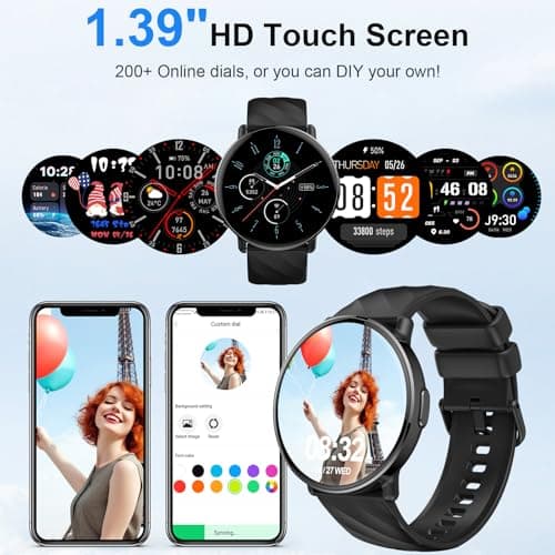 OWMSIC Smart Watch for Men Women with Call Text Reminder, Smartwatch 1.39" Touch Screen, Fitness Watch with Heart Rate/Sleep/Steps/Calories Monitor, 112+ Sport Mode, IP68 Waterproof Activity Trackers 5