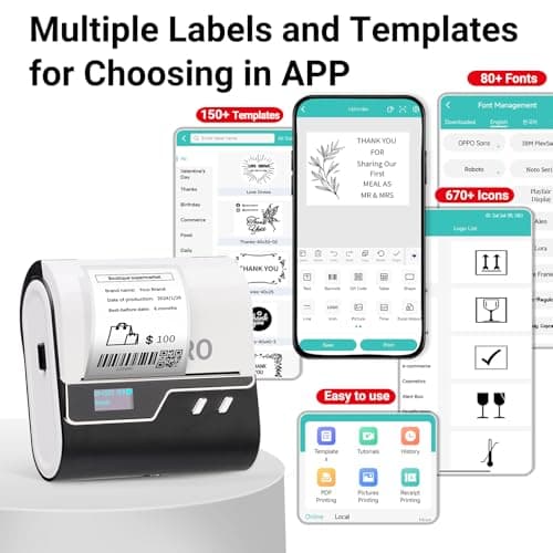 ORGBRO Label Maker Machine, Z3 Barcode Label Printer, 2-3 Inch Bluetooth Portable Thermal Printer for Small Business, Office, Home Organization, Compatible with Phones & PC 8