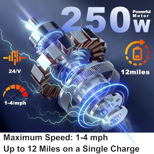 4 Wheel Mobility Scooters for Seniors, Folding Electric Powered Wheelchair, Compact Heavy Duty Mobile for Travel, Adults, Elderly, Long Range Power Extended Battery with Charger and Basket Blue 7