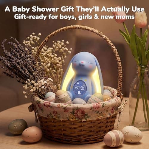 Mom's Choice Awards丨Bunny White Noise Sound Machine Baby for Sleep- AI Cry Detection, 100 Soothing Sounds, 5-Year APP Access Included, Easter Gifts for Baby, Night Light & Sleep Trainer, New Mom Gift 9