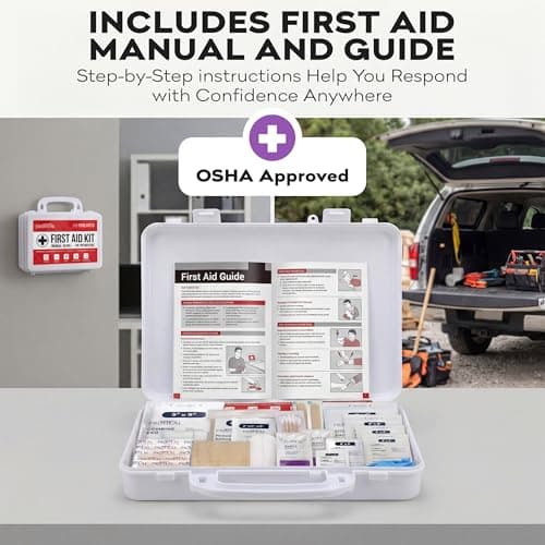 OSHA Compliant First Aid Kit - 10 Person, Type III, ANSI Class A, 111 Pieces Emergency Kit for Business, Office, Home, Workplace, Truck, Car & Construction Site - Latex Free, Wall Mountable | ProHeal 5