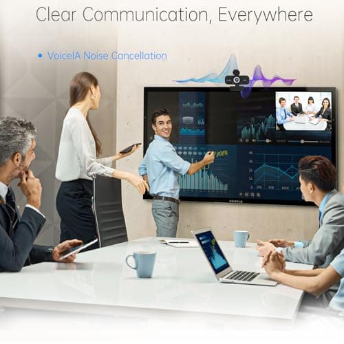 Full HD Webcam with Built-in Microphone and Rotatable Tripod, 1080P Video and Wide Angle Camera, Privacy Cover, for Desktop PC Laptop Computer Black 7