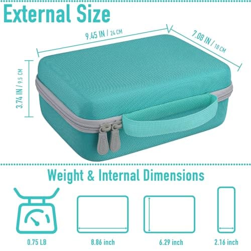 Aenllosi Hard Case Compatible with D210S Label Maker Machine, Extra Space for Charger,Mesh Pockect for 4 Roll Label Tapes(Case Only,Green) 5