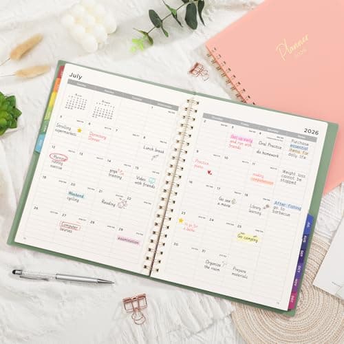EMSHOI 2026 Appointment Book, A4 15-Minute Hourly Planner, JAN 2026 - DEC 2026, Daily Weekly Monthly, PVC Cover, Colorful Tabs - for Work, School, Salon Scheduling 8