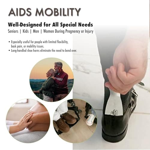 Velette 3-Pack Metal Shoehorn - 2 Set 7.5" Long Shoe Horn,1 Set 4" Travel Shoe Horn for Kids, Men & Women - Shoes Helper, Spoon, Travel Size Shoehorn for Boots, Shoes, Sneakers, Heels and More 5