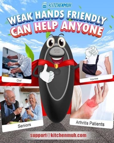 One Touch Electric Can Opener Fits All Can Sizes for Seniors with Arthritis, Battery Operated Can Opener with Smooth Edge, Food Safe Kitchen Gadgets Automatic Can Opener for Kitchen 7