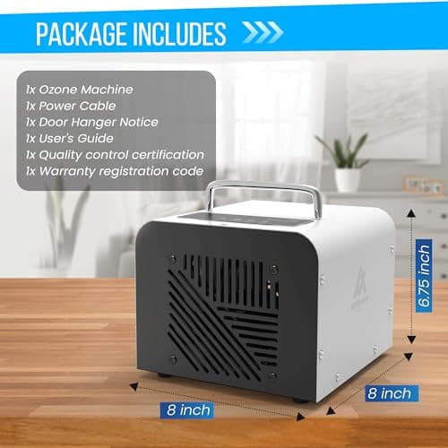 Ozone Generator- 100,000mg- Premium Ozone Odor Eliminator for home & commercial use- Portable Ozone Machine Odor Removal for Smoke, Pet & Other Smell- Large Areas Ionizer Air Purifier for Home, Car 7