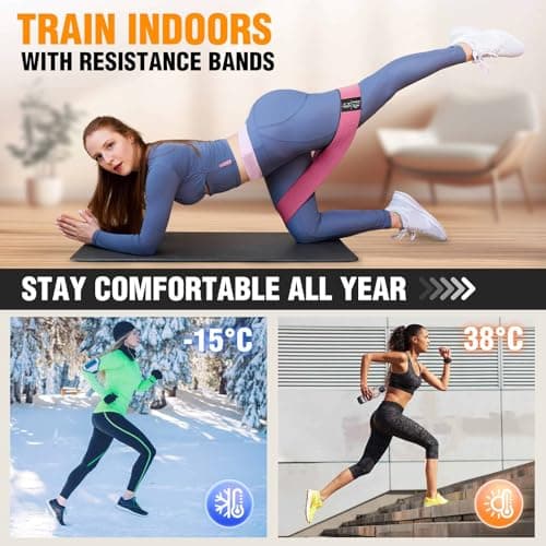 Fabric Resistance Bands for Working Out - Exercise Bands for Women and Men, Booty Bands for Legs and Glute, Yoga, Pilates, Rehab, Fitness and Home Workout 7