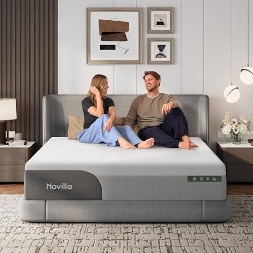 Novilla Queen Mattress 14 Inch, Gel-Infused Bliss Cooling Queen Memory Foam Mattress in a Box with Cool-Touch Nylon Cover, Pain Relief & Spinal Support with CertiPUR-US Certified Foam