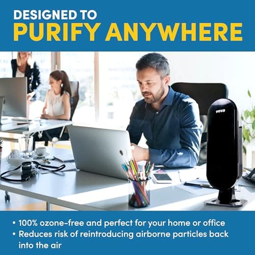 VEVA Genuine 8000 Elite Pro Series Air Purifier 2 HEPA Filters & 8 Carbon Pre-Filters - Removes Allergens, Smoke, Dust, Pet Dander & Odor Air Cleaner Home & Office 8