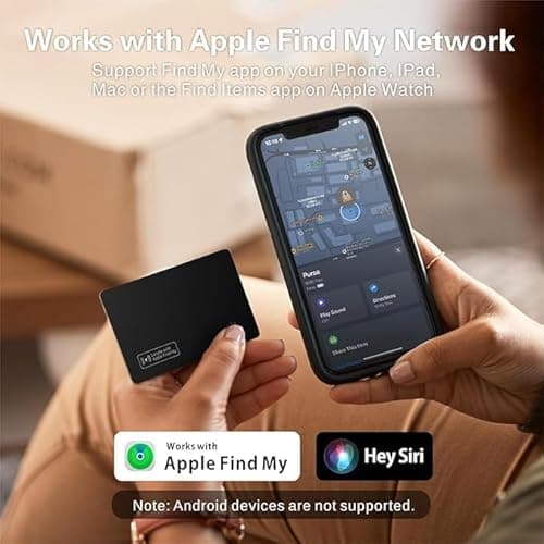 Reyke Wallet Tracker Card, Wireless Charging Finder. Works with Apple Find My (iOS Only), Item Tracker for Wallet, Luggage Tags, Phone, Passports and More, IP68 Waterproof 5