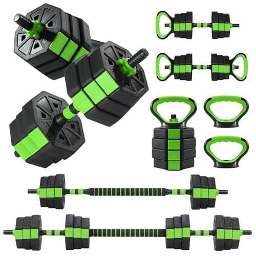 Adjustable Dumbbells, 44/66/88Lbs Free Weight Set with Connector, 4 In1 Weight Dumbbell Set Used As Kettlebells, Barbell, Push Up Stand, Fitness Exercise for Home Gym Suitable Men/Women