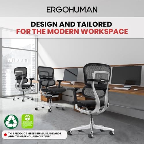 Ergohuman Eurotech ME8ERG GEN2 High Back Mesh Office Chair with Tilt Tension Control, Tilt Lock, Back Angle, Back Height, Synchro Tilt, Seat Height, Seat Depth, and Arm Height Adjustments, Black 5