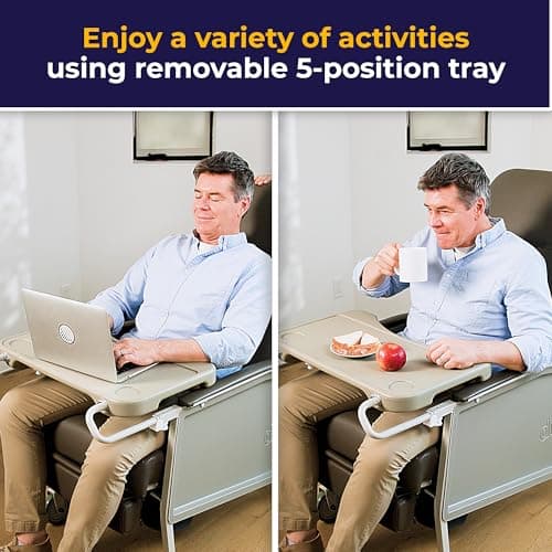 Drive Medical 3 Position Geri Chair Recliner, Reclining Chair with Armrests and Tray, Chocolate 7