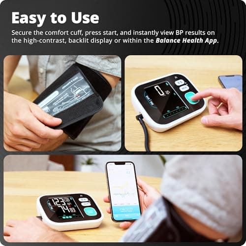 Greater Goods Premium Digital Bluetooth Blood Pressure Monitor for Home Use, Multicolor Large Screen, Black 6