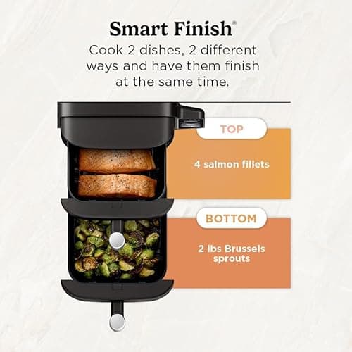 Ninja Air Fryer, 8 QT DoubleStack 2-Basket, Space Saving Design, Cooks 2lb Chicken Wings, Feeds up to 6 People, 6-in1 Air Fryer, Roast, Bake & More, Easy to Clean, Dishwasher Safe Parts, Black, SL201 7