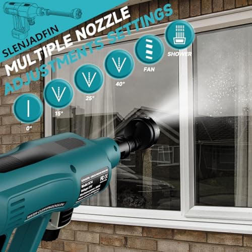 Cordless Pressure Washer for Makita 18V Battery 700 PSI Portable Handheld Power Washer with 6-in-1 Nozzle Foam Cannon for Car Floor Fence Wall Cleaning (Battery Not Included) 5