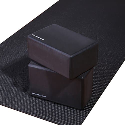 Fitvids Set of 2 High Density Yoga Blocks, 9"x6"x4" Each, Pair (Black) 6