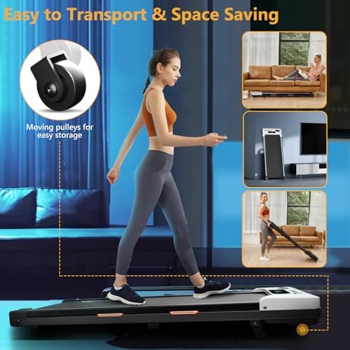 AIRHOT Walking Pad with Incline, 4 in 1 Under Desk Treadmill for Walking and Jogging, Portable Walking Treadmill with Remote Control Lanyard for Home, 2.5HP Low-Noise Desk Treadmill in LED Display 7