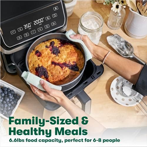 bella 8 Qt Digital Air Fryer with TurboCrisp Technology, Large Family Size Nonstick Cooking Basket and Crisping Tray, Multiple Preset Functions, Auto Shutoff, Silver, 1750 Watt 6