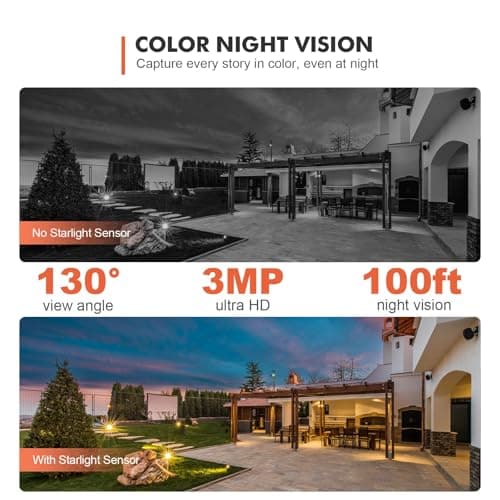 Dzees 360° PTZ Security Cameras Wireless Outdoor WiFi, 2K Battery Powered Home Security Camera Indoor, Spotlight & Siren, Color Night Vision, 2-Way Talk, AI Motion Detection, IP66 2-Pack 6