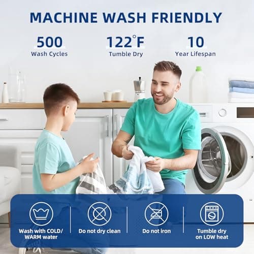 MEELUS Padded Queen Mattress Protector, Breathable Waterproof Mattress Pad Cover Fitted Deep Pocket 8"-21", Soft Noiseless Mattress Cover Washable Cooling for Home Hotel Bedroom, White 7