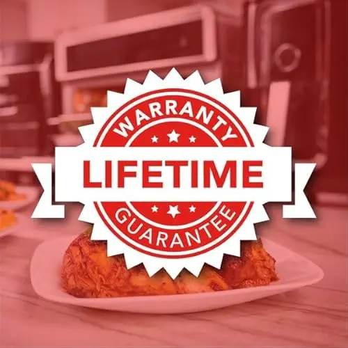 Aria Air Fryers 2Qt Retro Style Ceramic Build, Small Compact Size Airfryer, Easy Clean & Dishwasher Safe, Ceramic Nonstick Teflon Free Small Convection, Black/Stainless Trim & Basket Handle 8