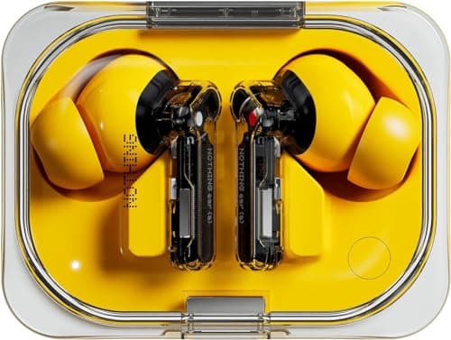 Nothing Ear 2024 Bluetooth Compatible Android/iOS Earbuds ChatGPT Integration, 45dB Hybrid Noise Cancelling, Equaliser, Dual Connect, 42.5H Water & Dust Resistance IP54 (Yellow)