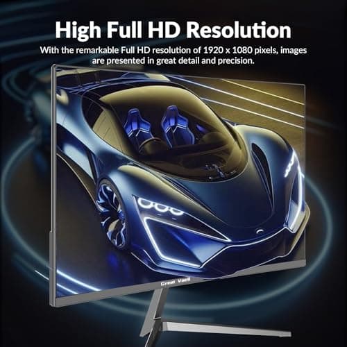 Great voell 24 Inch Curved Monitor, Full HD 1080P, 100Hz Refresh Rate, 120% sRGB, 3-Side Ultra-Slim Bezel, Blue Light Filter, HDMI VGA Inputs, for Home Office Dorm – Black 7