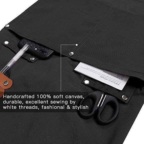 Mignongirl Chef Apron-Cross Back Apron for Men Women with Adjustable Straps and Large Pockets,Canvas,M-XXL,Black 9