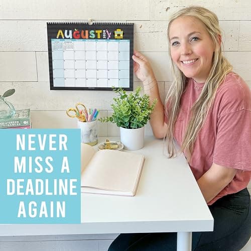 Hadley Designs Wall Calendar 2024-2025 – 18-Month Hanging Calendar 2025-2026 for Family, Home, School, & Office, Spiral Bound with Large Date Blocks & Notes Sections (Doodle) 7