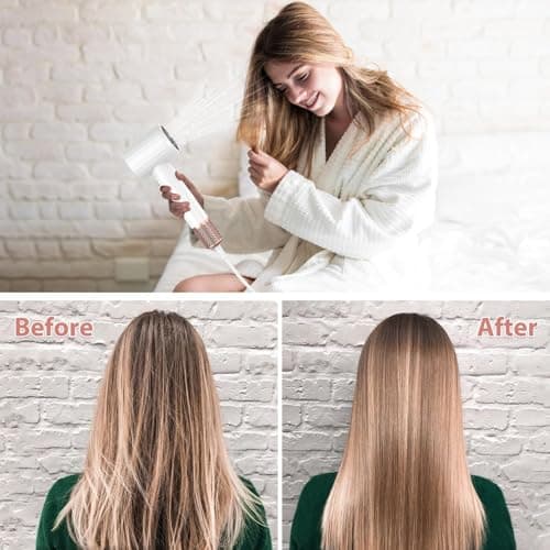 FENTGO Negative Ionic High Speed Hair Dryer, Professional Brushless Blow Dryer with Diffuser and Nozzle for Fast Drying, 2 Speeds & 4 Temps Thermo-Control, Lightweight & Quiet for Home & Travel 8